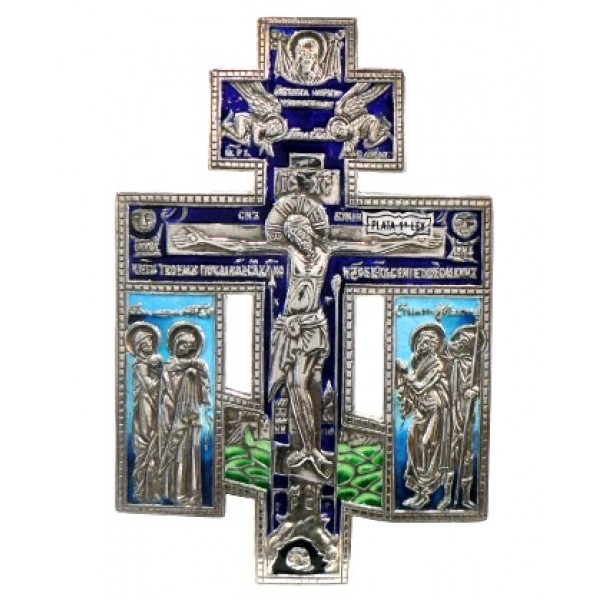 Cruz plata y esmalte bizantina
